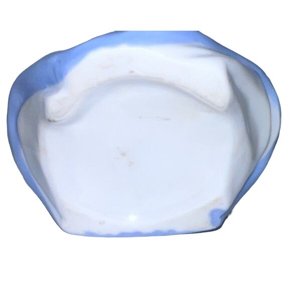 Lady Head Vase Planter - Blue & White Wide Brim Hat, 7” Tall, Mint Vintage - Picture 6 of 6